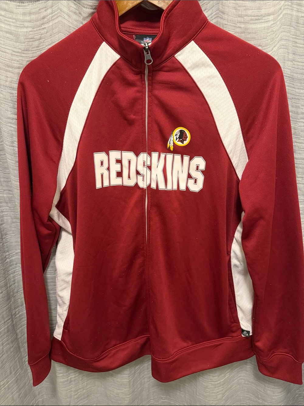 Washington Redskins Burgundy and White Zip-Up Jacket Womens Size 2XL